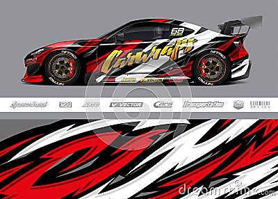 Car livery designs. Abstract sripe racing background Vector Illustration