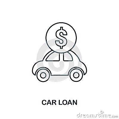 Car Loan outline icon. Thin line style icons from personal finance icon collection. Web design, apps, software and printing simple Stock Photo