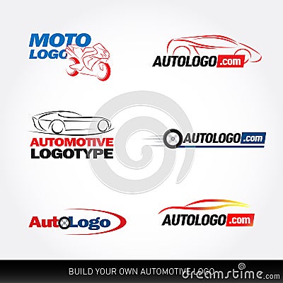 Car logotypes - car service and repair, set. Car logo Stock Photo