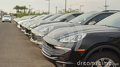 Car lot - sales auto dealership Stock Photo