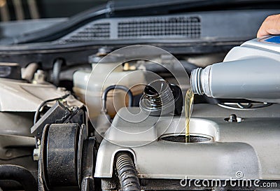 Car lubricator check,Car maintenance,Check car yourself,Check l Stock Photo