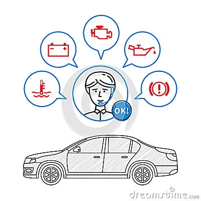 Car maintenance manager vector illustration Vector Illustration