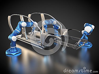 Car manufacturing is in progress Stock Photo