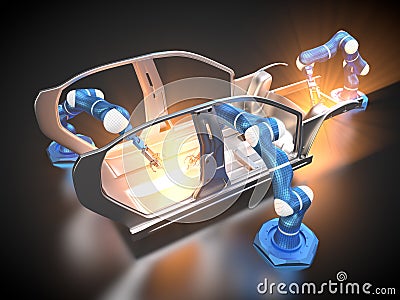 Car manufacturing is in progress Stock Photo