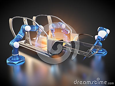 Car manufacturing is in progress Stock Photo