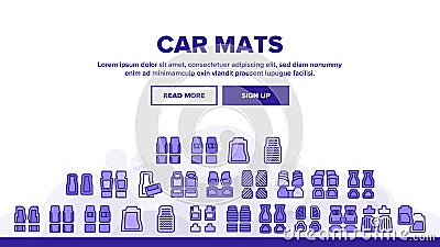 Car Mats Floor Carpet Landing Header Vector Vector Illustration