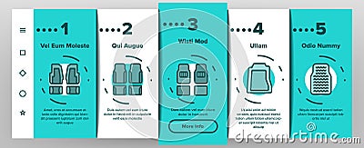 Car Mats Floor Carpet Onboarding Icons Set Vector Vector Illustration