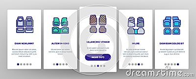 Car Mats Floor Carpet Onboarding Icons Set Vector Vector Illustration