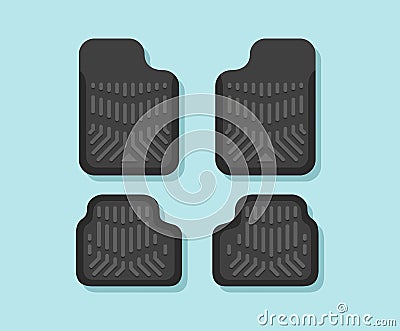Car mats. Car floor carpet icon. Flat vector illustration. Vector Illustration