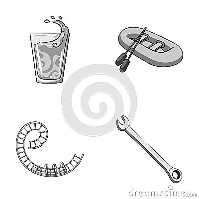 Car mechanician, leisure, business and other monochrome icon in cartoon style. key, tool, repair, icons in set Vector Illustration