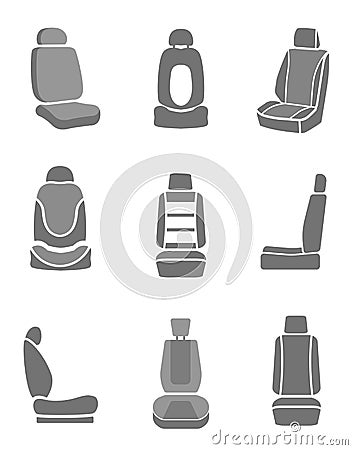 Car mirror icons Vector Illustration