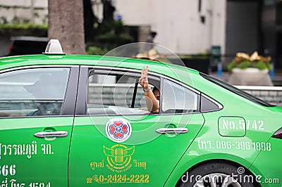 `Car Mob` Protesters a three finger salute to show symbolic gestures between driving vehicles and honk. Editorial Stock Photo