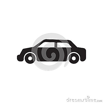 Car monochrome icon. black car icon vector Vector Illustration