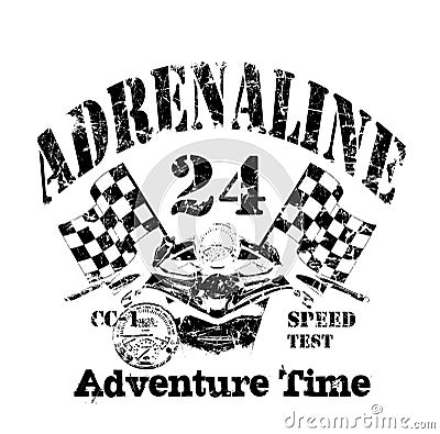 car, motor racing pattern, t-shirt graphic Stock Photo