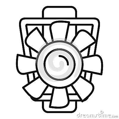 Car motor ventilator icon, outline style Vector Illustration