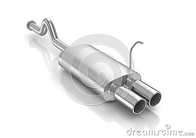 Car muffler sport stile 3d illustration Cartoon Illustration