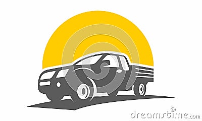 Car offroad unique logo transportion Stock Photo