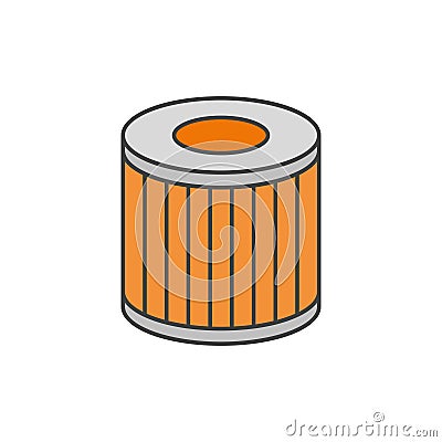 Car oil filter flat line icon Vector Illustration