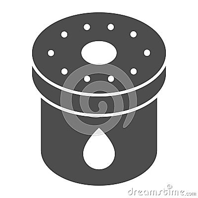 Car oil filter solid icon. Automobile filter liquid vector illustration isolated on white. Auto engine filter glyph Vector Illustration