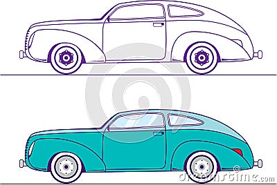 Car old-fashioned Vector Illustration