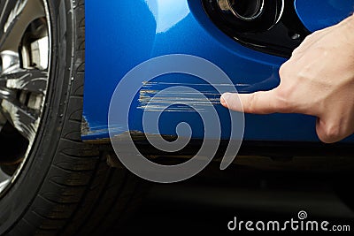 Car paint scratch Stock Photo