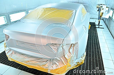 Car painting in progress Stock Photo