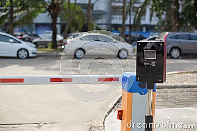 car park automatic entry system. Security system for building access Stock Photo