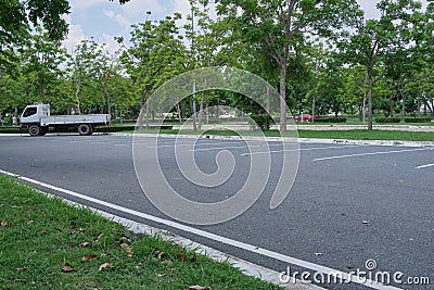 Car park empty asphalt outdoor Stock Photo