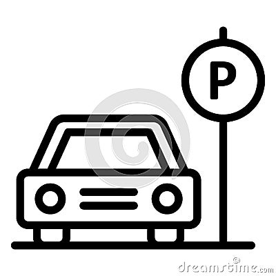 Car parking, carport Vector Icon which can easily edit Vector Illustration