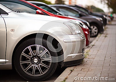 Car parking in a city Editorial Stock Photo