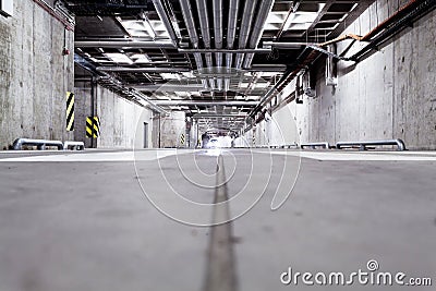 Car in parking garage, underground interior Stock Photo