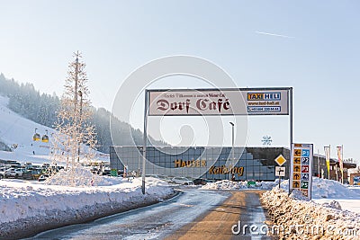 Car Parking at Hauser Kaibling. Austria`s top ski resorts. Editorial Stock Photo
