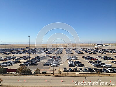 Car parking lot at Airport in Denver Stock Photo