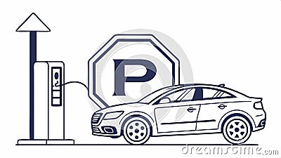 Car parking payment machine, automated parking system icon vector design Generative AI Vector Illustration