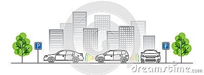 Car parking sensor vector illustration Vector Illustration