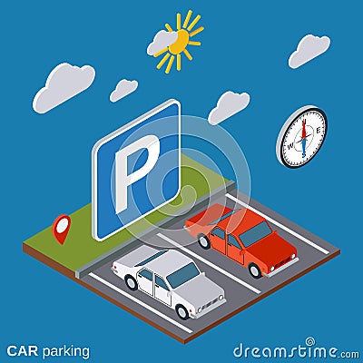 Car parking vector illustration Vector Illustration