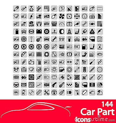 Car part icons Vector Illustration