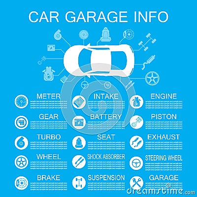 Car part information Vector Illustration