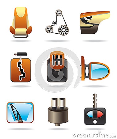 Car parts icon set Vector Illustration