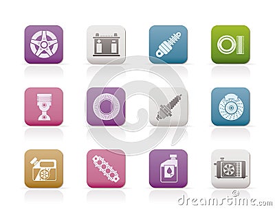 Car Parts and Services icons Vector Illustration