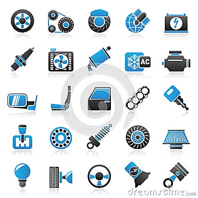 Car parts and services icons Vector Illustration