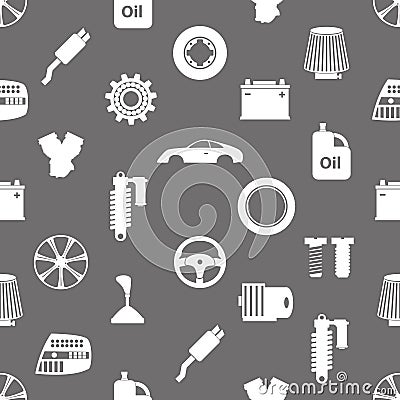 Car parts store simple icons seamless pattern eps10 Vector Illustration