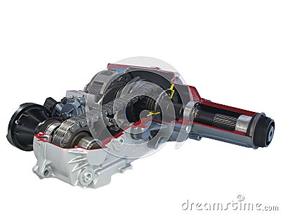 Car parts: Transfer case - electric shift Stock Photo