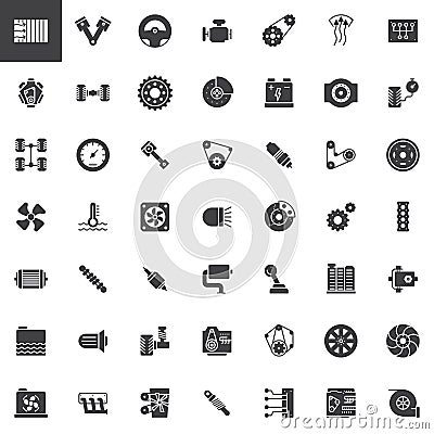 Car parts vector icons set Vector Illustration