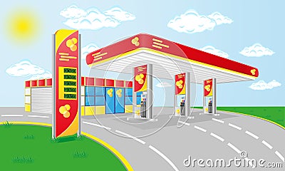 Car petrol station Vector Illustration