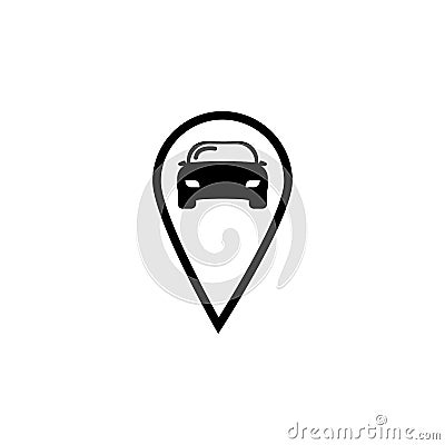 Car Pin Logo icon Vector Illustration