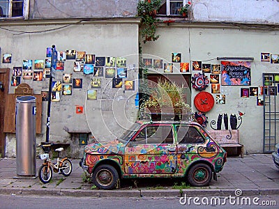 Car plantpot Editorial Stock Photo