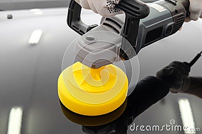 Car polishing Stock Photo
