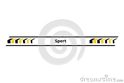 Car race stripe. Automobile identity. Vehicle marking element for transport modifying. Speed line, racing tuning strip Vector Illustration