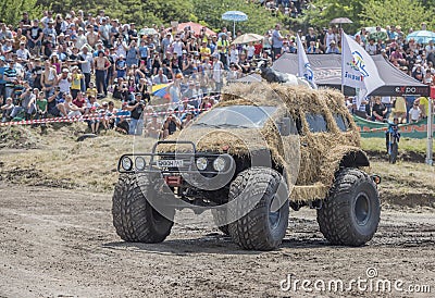 Car Race for survival on the Bizon Track Show Editorial Stock Photo